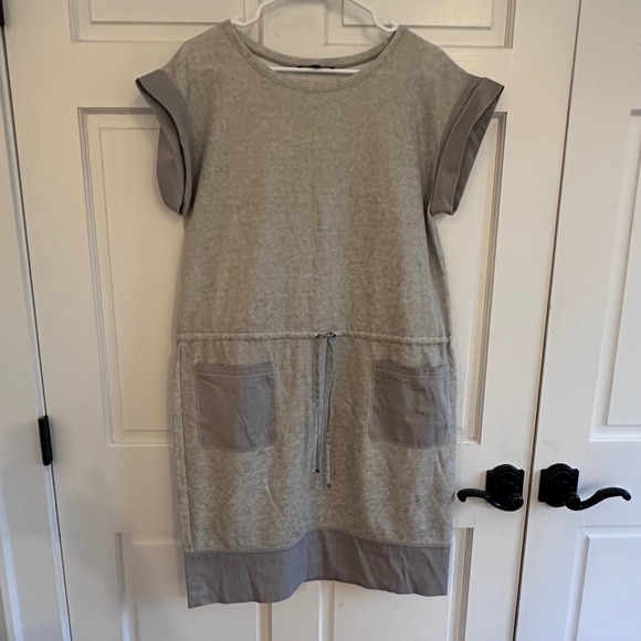 Lafayette 148 New York Dresses & Skirts - Lafayette 148 New York Grey Cotton Linen Drawstring Waist Pocket Dress Medium